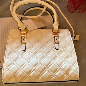 Chic white Quilted Crossbody Bag